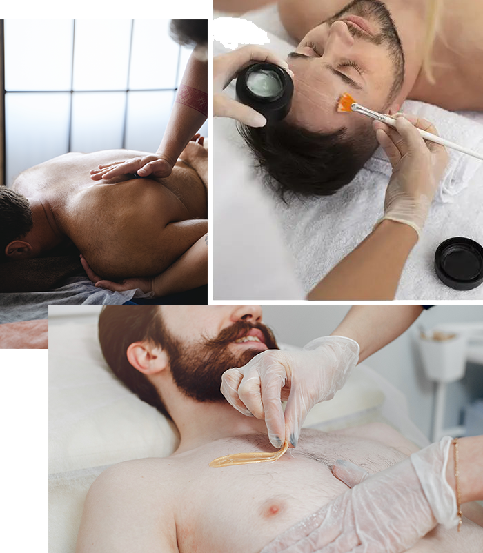 Facial massage at Massage & Manscaping studio
